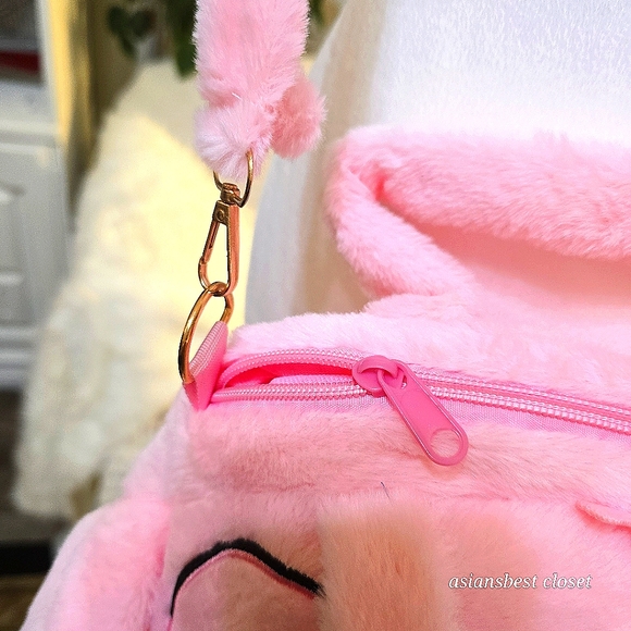 ADORABLE PLUSH CROSSBODY BAG PINK - Picture 3 of 4